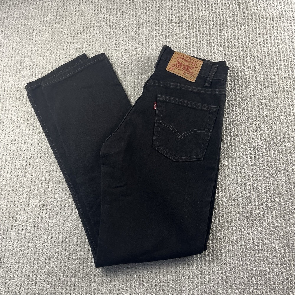 Vintage Levi's 505 Mens 30x32 Black Denim Jeans Regular Fit Straight Leg USA Y2K